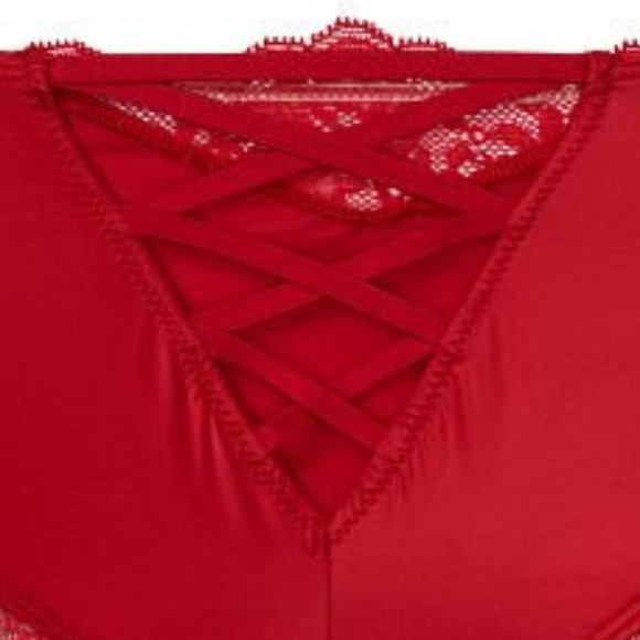 VS VERY SEXY Micro Lace-Up Cheeky Panty Red Sexy Absolutely Gorgeous! NWT - Picture 12 of 14